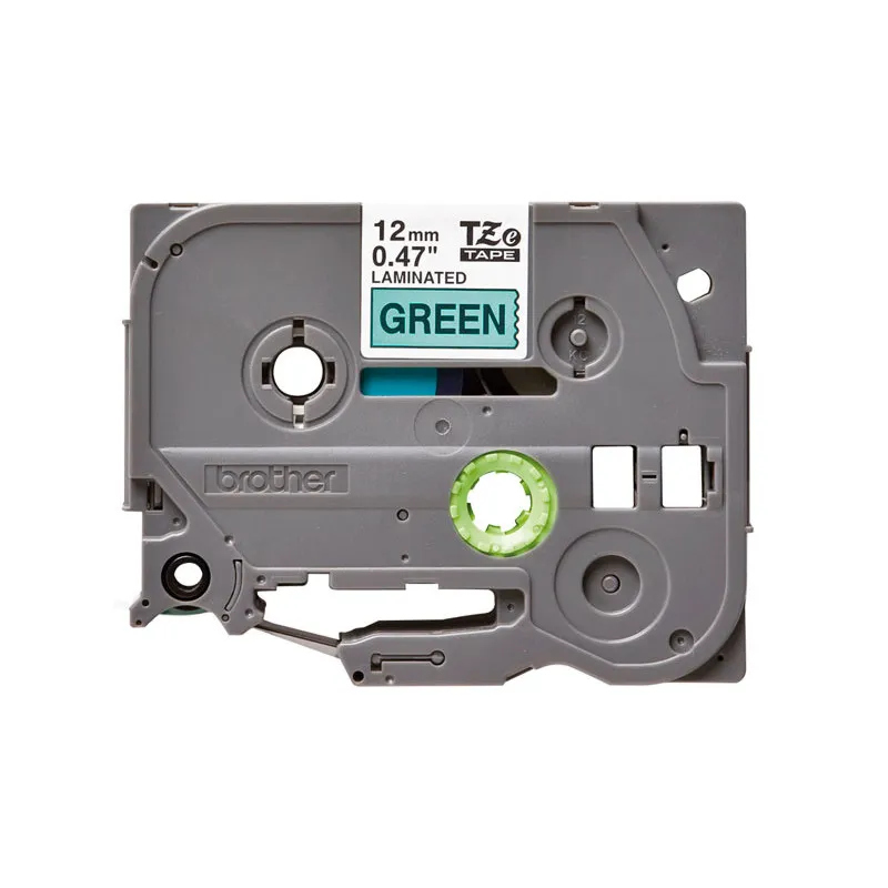 Cinta rotuladora electrónica Brother TZ 12mm verde/ negro