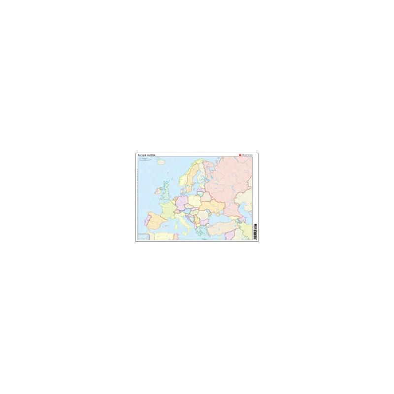 Mapa mudo color Din A4 Europa político Vicens Vives
