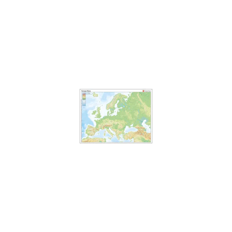 Mapa Mudo Color Europa Físico Vicens Vives