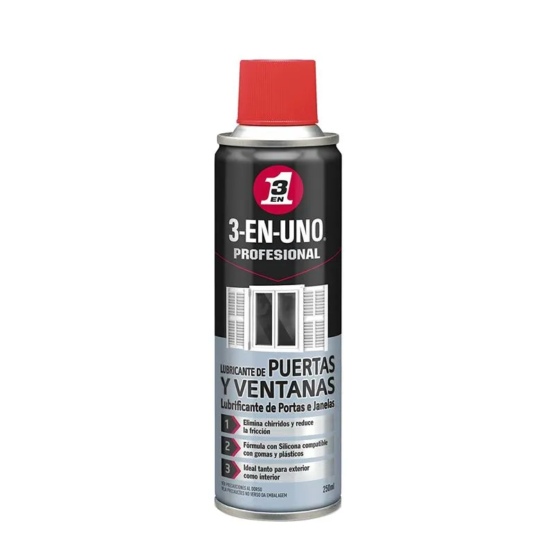 3 en uno Profesional Lubricante de Puertas y Ventanas 250ML