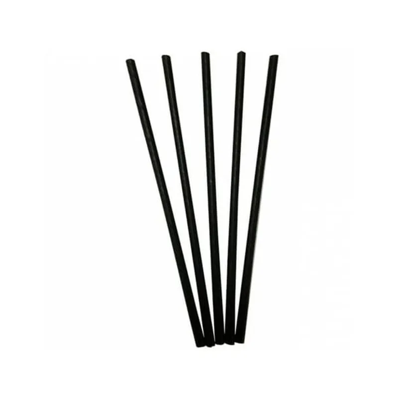 Pajita recta negra papel 20* 0,6 cm 250 unidades