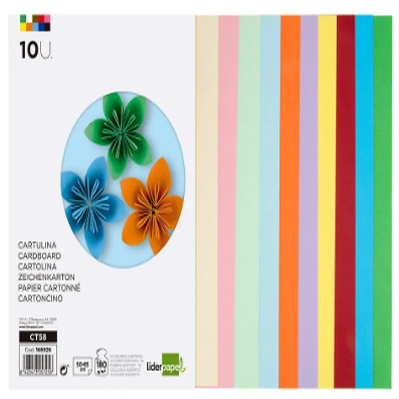 Cartulina 50x65 colores surtidos  180grs (Pack de 25 und)