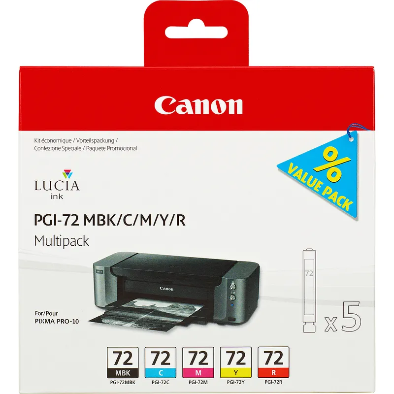 Cartucho Inkjet Canon PGI-72 Multipack negro , cian , magenta , amarillo 4.297 páginas