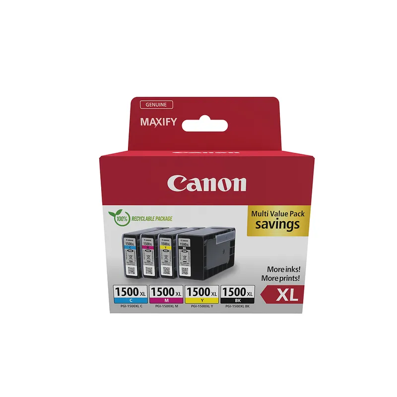 Cartucho Inkjet Canon PGI-1500 XL Multipack negro , cian , magenta , amarillo 3.935 páginas