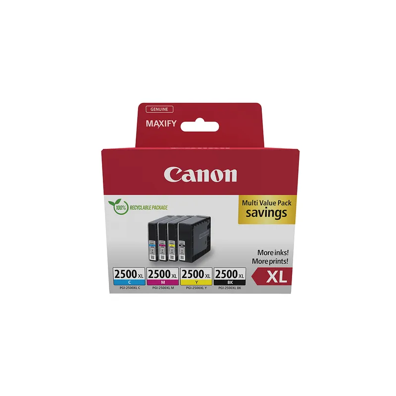 Cartucho Inkjet Canon PGI-2500 XL Multipack negro , cian , magenta , amarillo 7.070 páginas