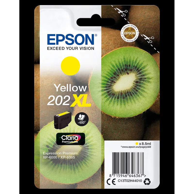 Cartucho Inkjet Epson 202XL amarillo 650 páginas
