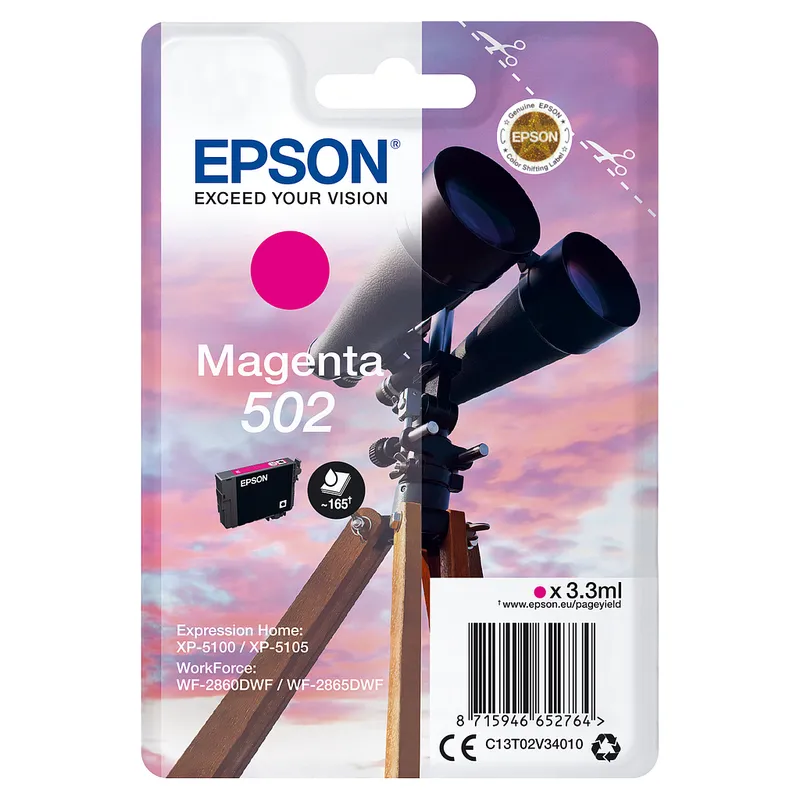 Cartucho Inkjet Epson 502 magenta 165 páginas