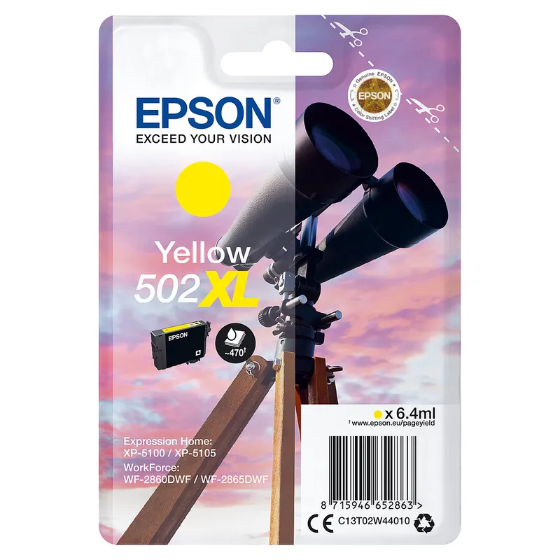 Cartucho Inkjet Epson 502XL amarillo 470 páginas