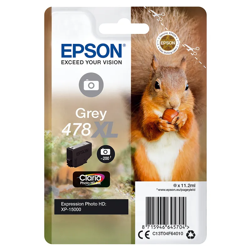Cartucho Inkjet Epson 478XL Gris 830 páginas