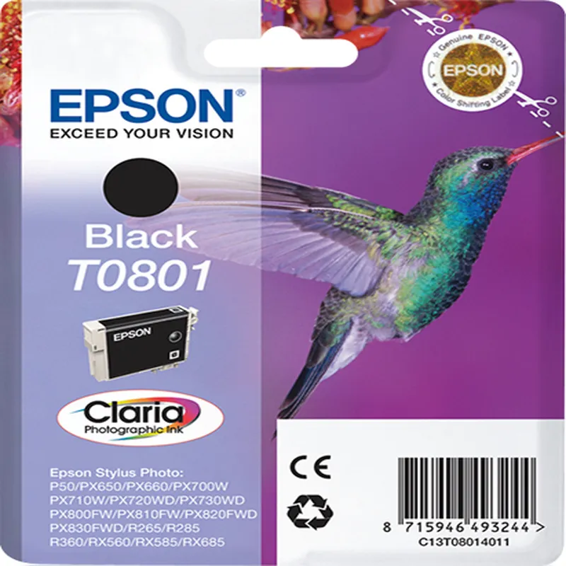 Cartucho Inkjet Epson T0801 negro 330 páginas