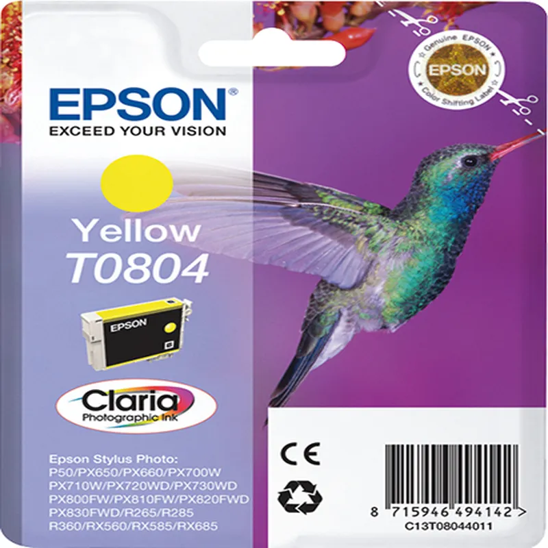 Cartucho Inkjet Epson T0804 amarillo 520 páginas