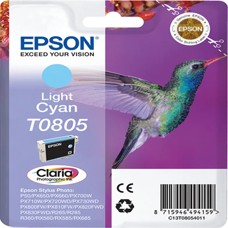Cartucho Inkjet Epson T0805 Cian 350 páginas