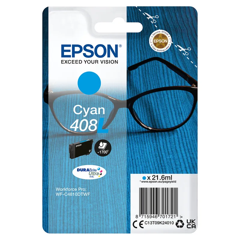 Cartucho Inkjet Epson 408L cian 1.700 páginas