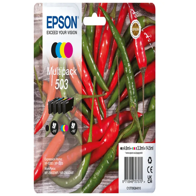 Cartucho Inkjet Epson 503 Multipack negro , cian , magenta , amarillo 705 páginas