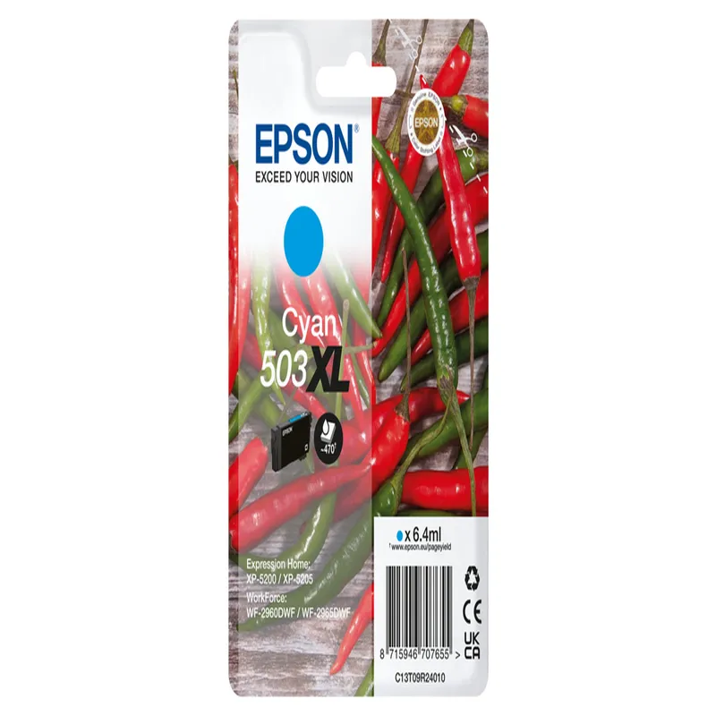 Cartucho Inkjet Epson 503 XL cian 470 páginas