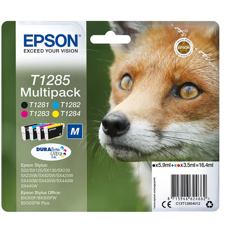 Cartucho Inkjet Epson T1285 Multipack negro , cian , magenta , amarillo 710 páginas