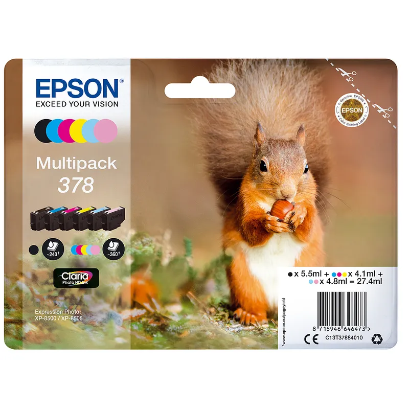 Cartucho Inkjet Epson 378 Multipack negro , cian , magenta , amarillo 2.040 páginas