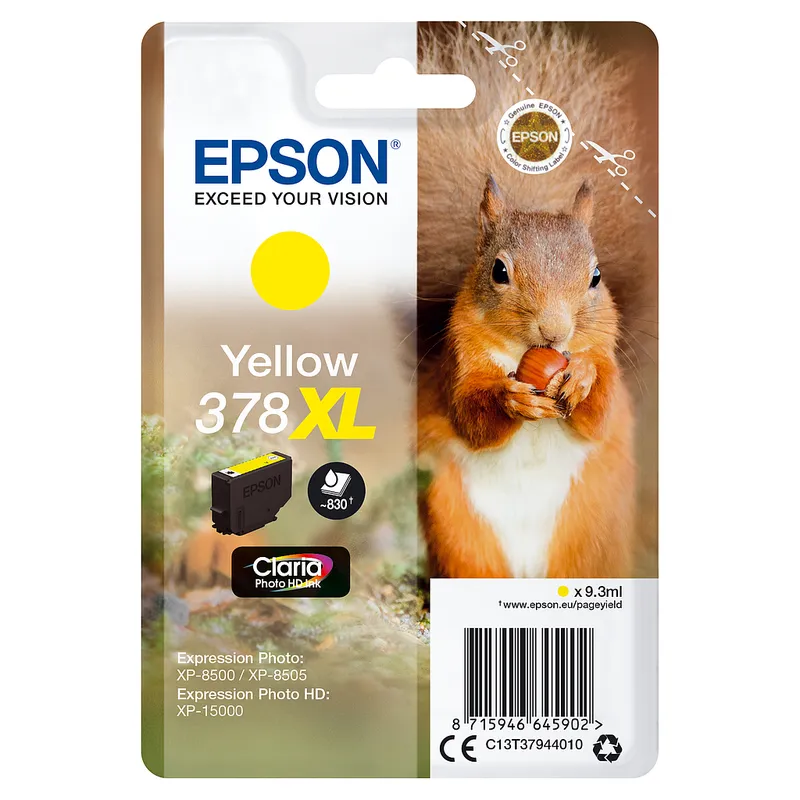 Cartucho Inkjet Epson 378XL amarillo 830 páginas