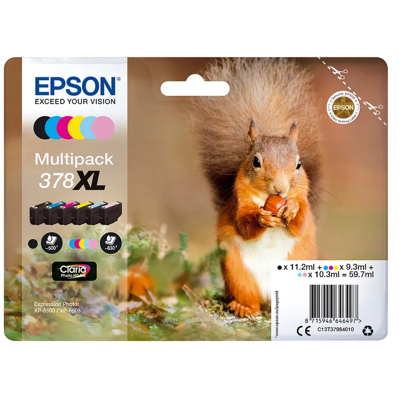 Cartucho Inkjet Epson 378XL Multipack negro , cian , magenta , amarillo 4.650 páginas