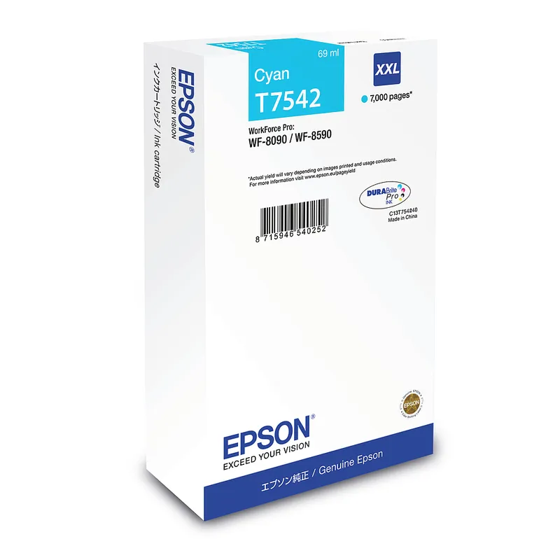 Cartucho Inkjet Epson T7542 XXL cian 7.000 páginas