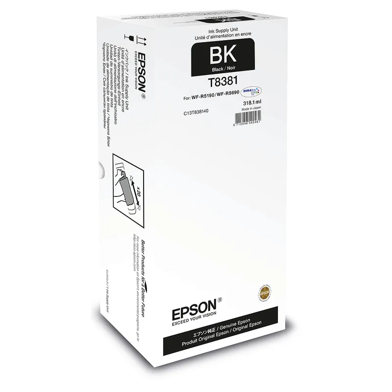 Cartucho Inkjet Epson T8381 negro 20.000 páginas