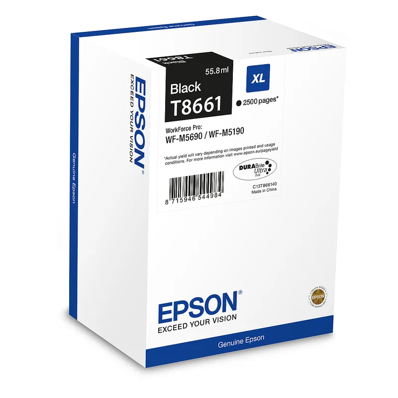 Cartucho Inkjet Epson T8661 XL negro 2.500 páginas
