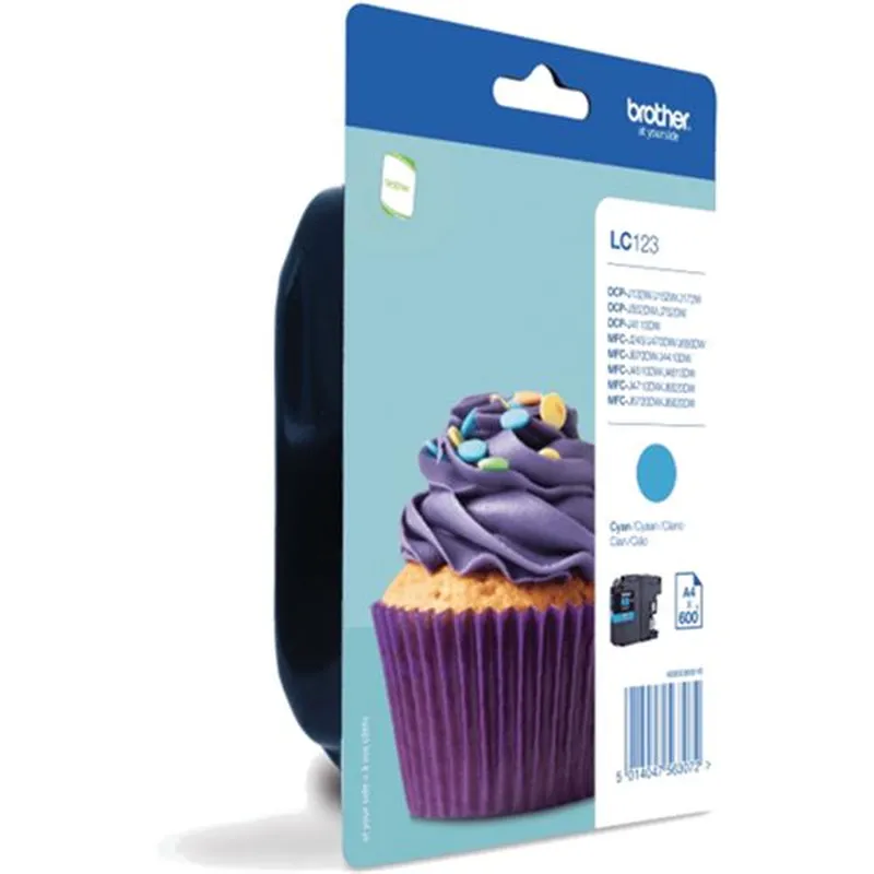 Cartucho Inkjet Brother LC123C cian 600 páginas