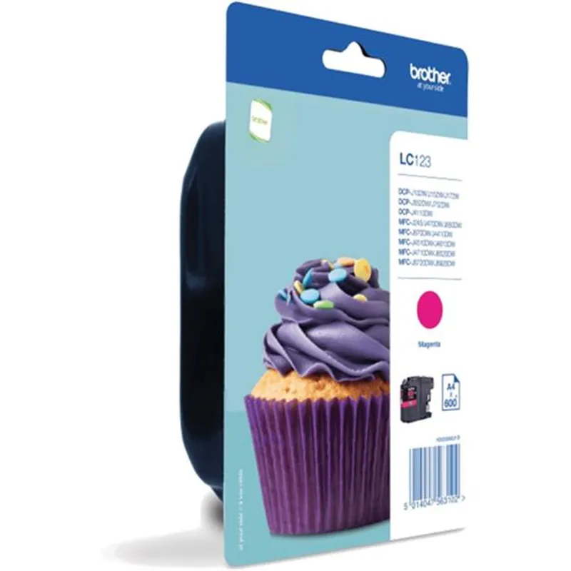 Cartucho Inkjet Brother LC123M magenta 600 páginas