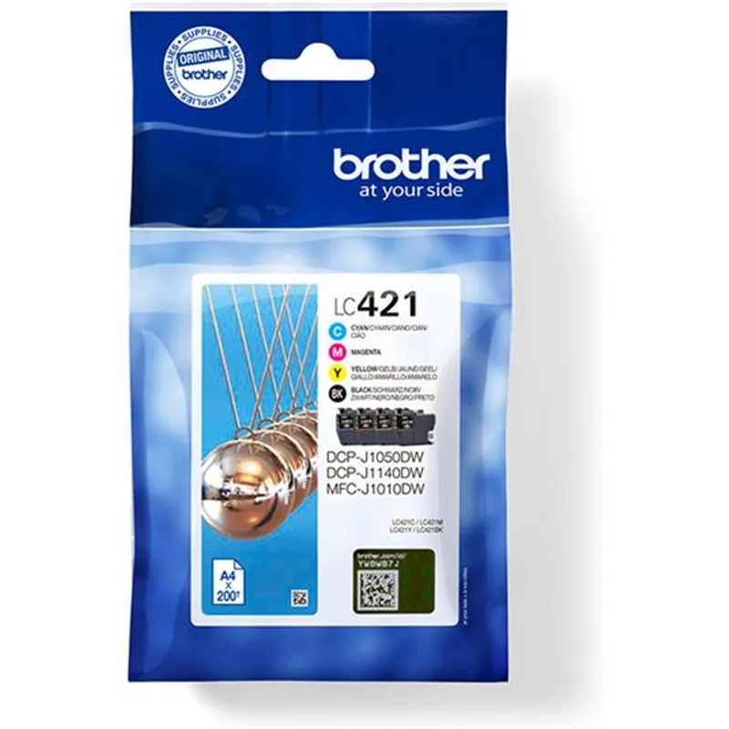 Cartucho Inkjet Brother LC-421 Multipack negro , cian , magenta , amarillo 800 páginas