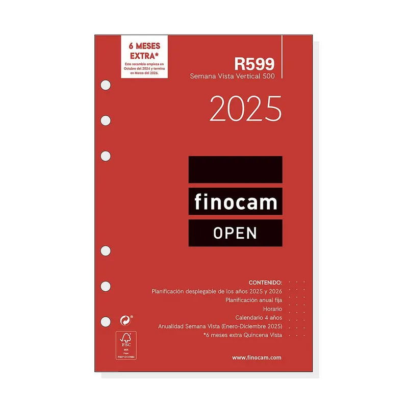 Recambio Anual 2025 Finocam R599 Semana Vista Vertical