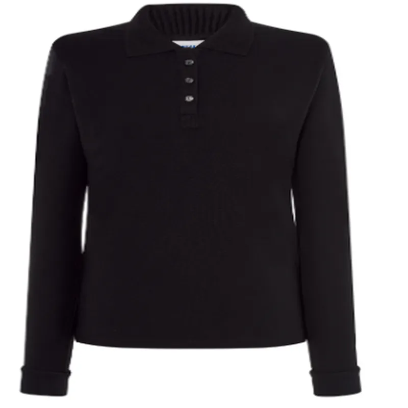 Polo Manga Larga Mujer Negro Bordado Pecho (T/M) OCA HOTELES