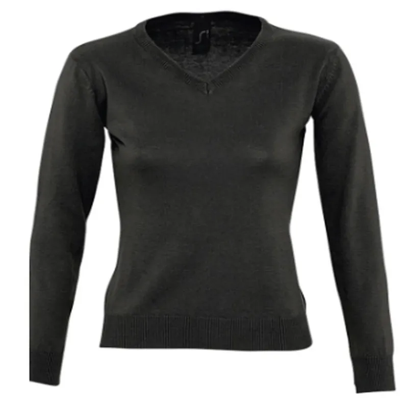Jersey Mujer Cuello Pico Negro Bordado Pecho (T/XS) OCA HOTELES
