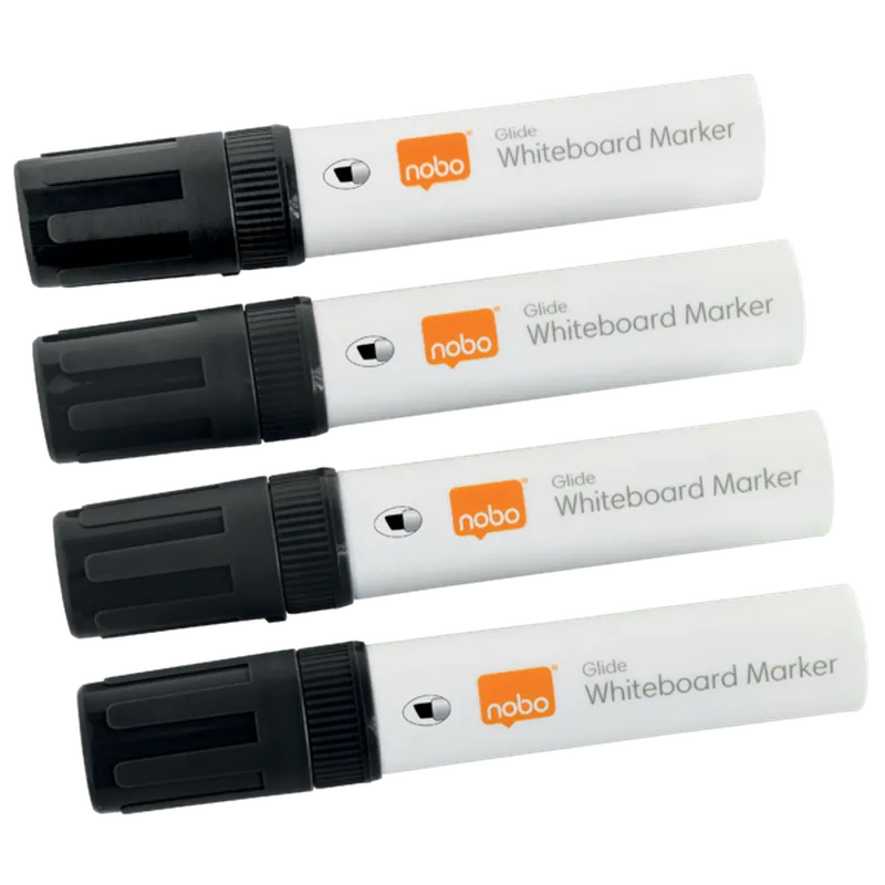Rotulador Jumbo Negro Punta Biselada (Pack de 4 und)