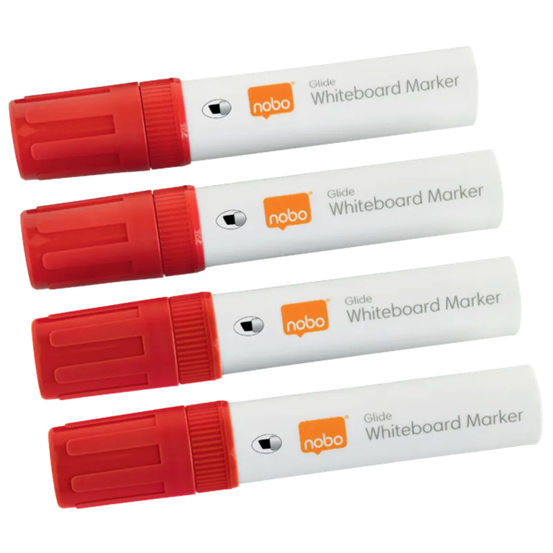 Rotulador Jumbo Rojo Punta Biselada (Pack de 4 und)