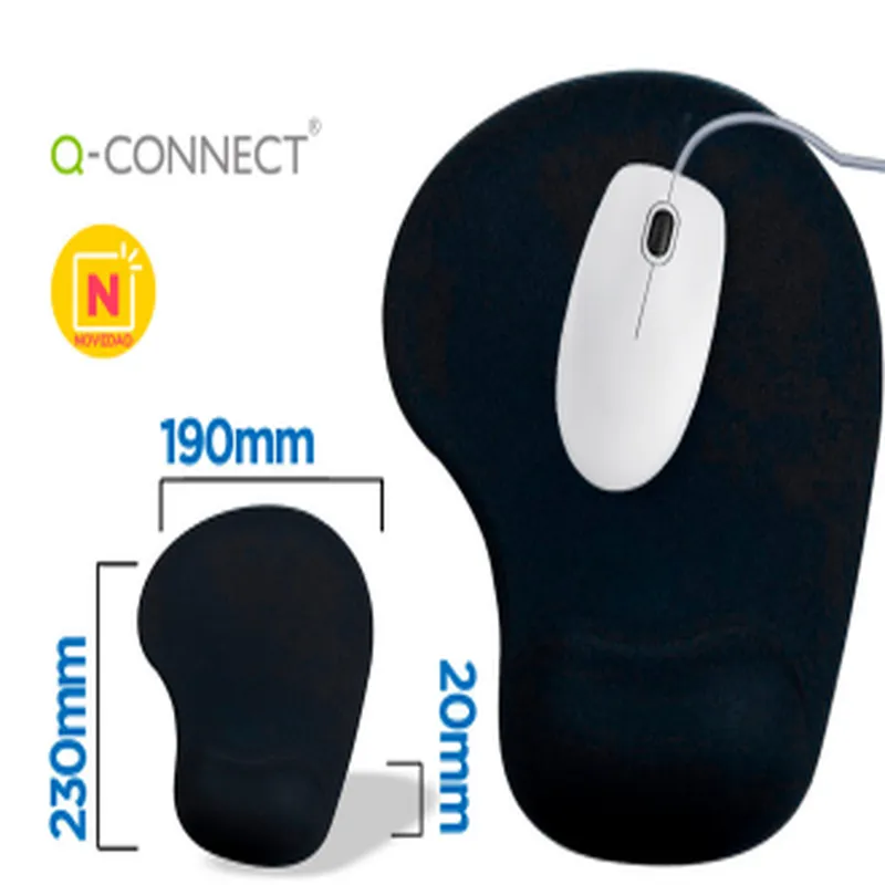 Alfombrilla Q-Connect  Gel con Reposamuñecas Negro