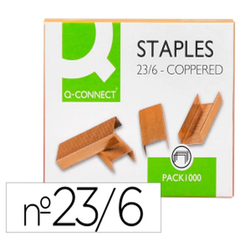 Grapas Q-Connect Cobreadas 23/6