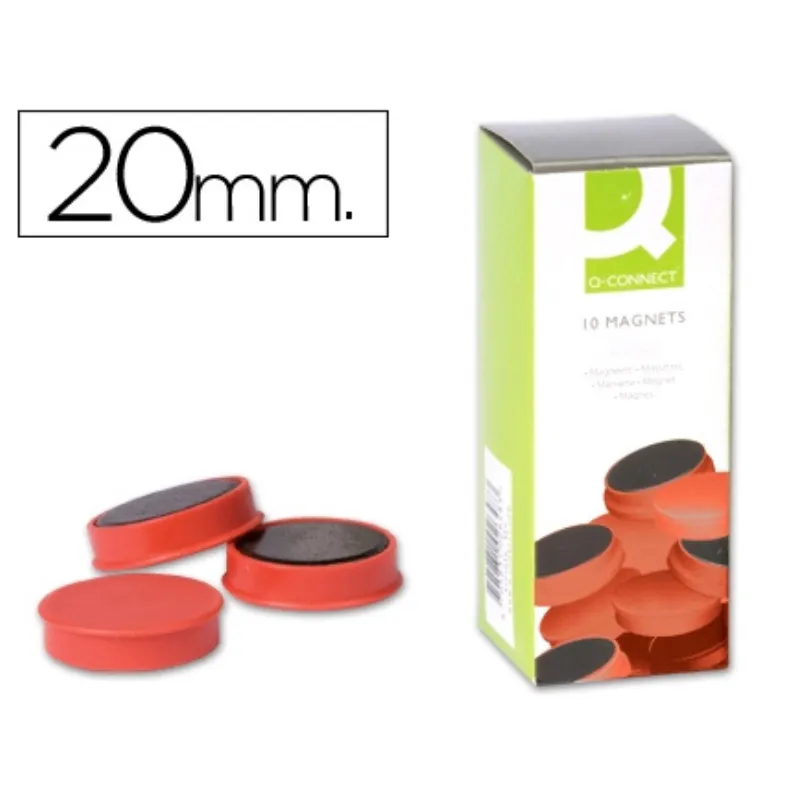 Imán Redondo Rojo 20mm (Pack de 10und)