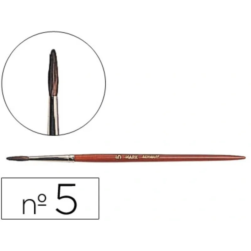 Pinceles acuarela nº 5 virola cromada pelo engomado